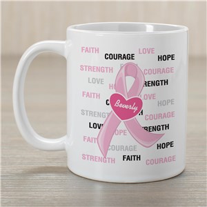 Hope and Love Breast Cancer Awareness Mug | Customizable Coffee Mugs