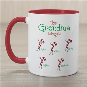 Personalized Belongs To Candy Cane Mug