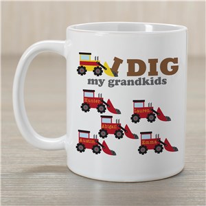 Personalized "I Dig My GrandKids" Coffee Mug