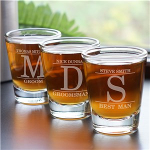 Engraved Groomsmen Shot Glass | Custom Groomsmen Shot Glasses