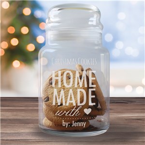 Engraved Christmas Cookie Glass Jar 280484