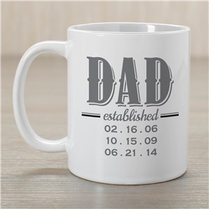 Personalized Dad Established Ceramic Mug | Coffee Mugs For Dad