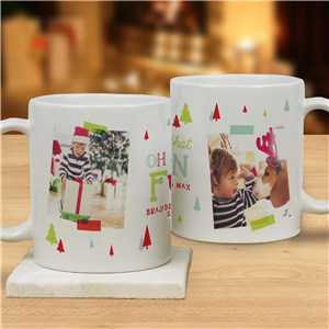 Personalized Oh What Fun Photo Mug | Customizable Coffee Mugs