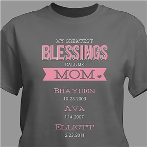 Personalized Greatest Blessings T-Shirt | Mommy T Shirts