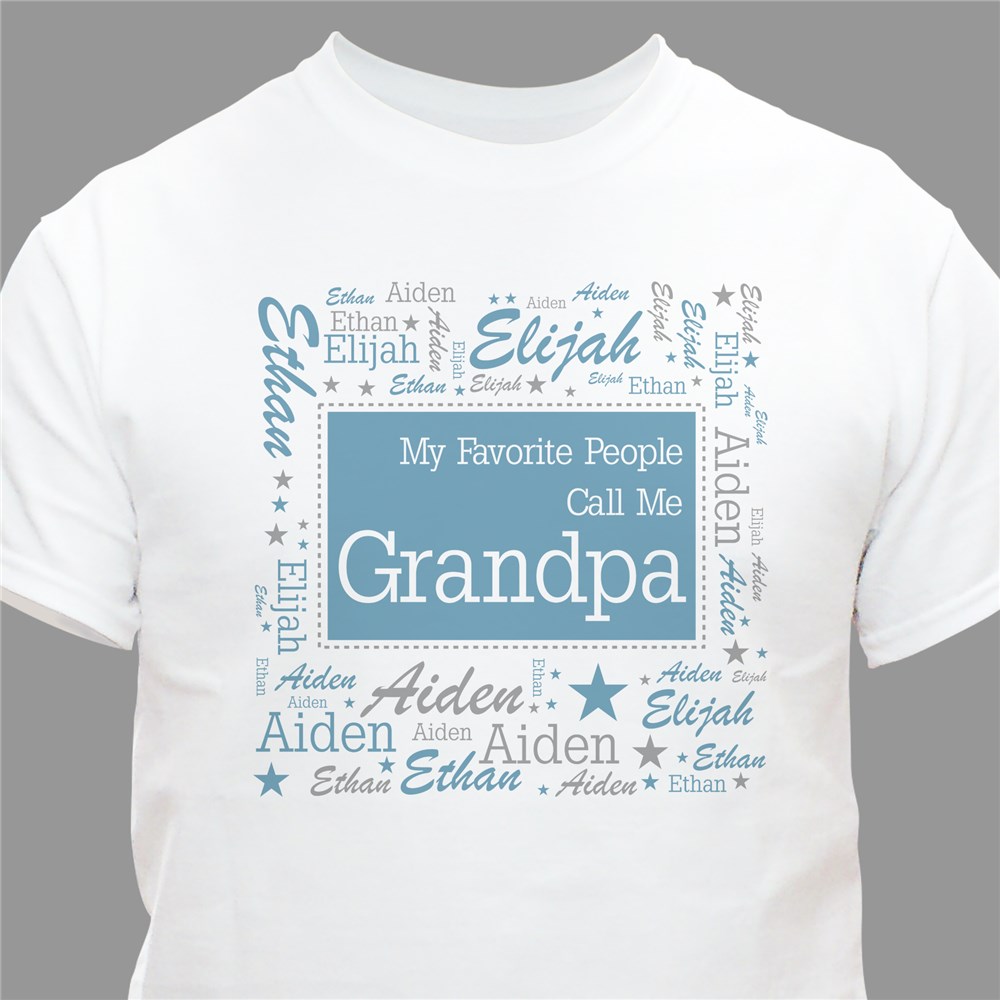 Favorite People Word-Art Shirt | Personalized Tshirt For Grandpa