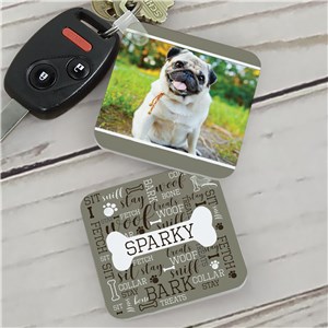 Personalized Fetch Woof Bark Photo Key Chain  | Personalized Photo Keychains