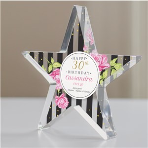 Personalized Stripes Birthday Star | Personalized Birthday Gifts