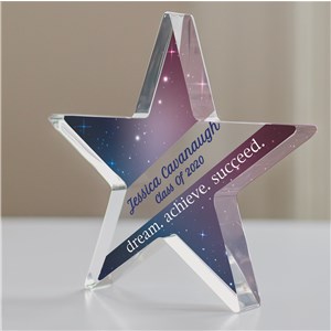 Personalized Dream.Achieve.Succeed Acrylic Star Keepsake | Personalized Graduation Keepsakes