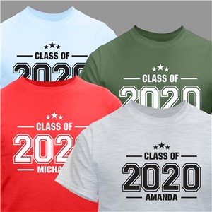 Personalized Stars Class of T-Shirt | Personalized Graduation Shirts