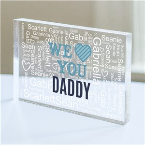 Personalized We Heart Word-Art Acrylic Block | Father's Day Keepsakes