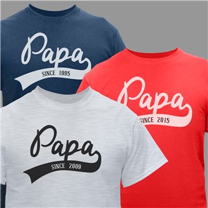 Personalized Papa Since T-Shirt | Personalized Shirts For Grandpa