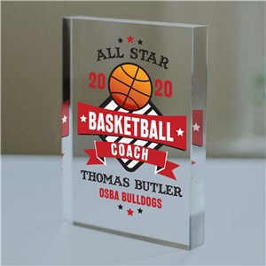 Personalized All Star Acrylic Keepsake | Personalized Coach Gifts