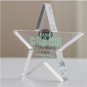 Personalized Thanks Coach Acrylic Star Keepsake | Personalized Coach Keepsakes