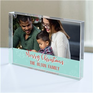 Clear Christmas Photo Block | Merry Christmas Photo Block With Name