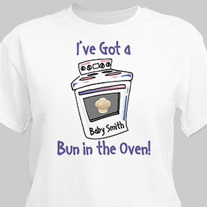 Bun In The Oven Maternity Personalized T-Shirt | Personalized T-shirts