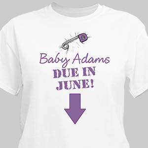 Due in... Maternity Personalized T-Shirt | Personalized T-shirts