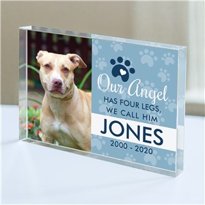 Pet Memorial Photo Art | Angel Has Four Legs Memorial Gift