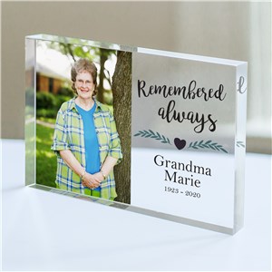 Remembered Always Photo Keepsake | Personalized Memorial Photos