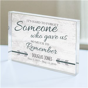 Personalized Memorial Keepsake | Hard To Forget Personalized Gift In Memory