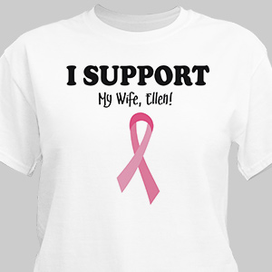 Personalized Breast Cancer Awareness  T-shirt - I support Design