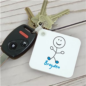 Personalized Stick Figure Key Chain