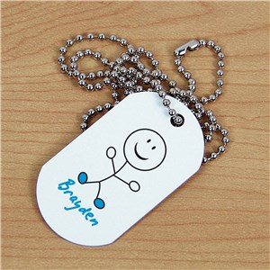 Stick Figure Personalized Dog Tag