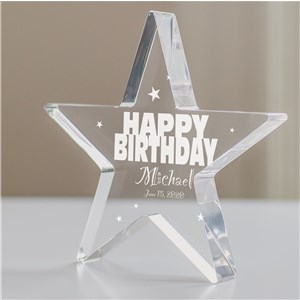 Personalized Happy Birthday Star Keepsake