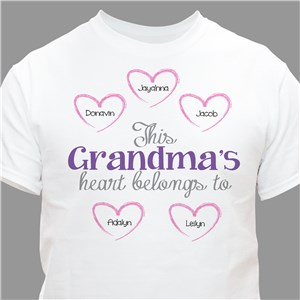 Personalized Heart Belongs To T-Shirt | Grandma Shirts