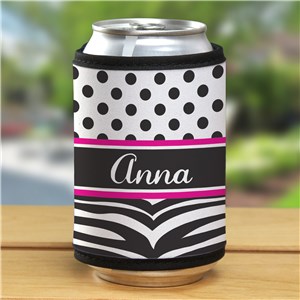 Personalized Zebra Print Can Wrap 359439