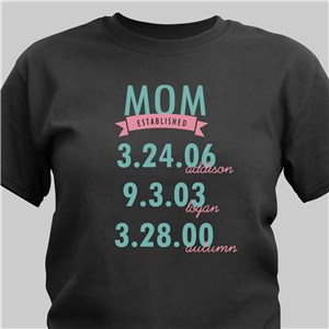 Personalized Established T-Shirt | Personalized Mom Shirts