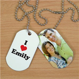 I Love Photo Dog Tags | Personalized Valentine's Gifts For Him