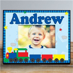 New Baby All Aboard Train Personalized Printed Frame | Baby Picture Frames