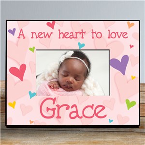 New Baby She's All Heart Personalized Printed Frame | Personalized Baby Frames