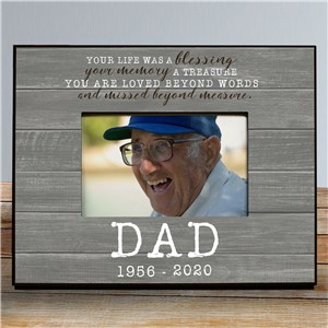 Personalized Memorial Frame | Wood Look Personalized Memorial Picture Frame