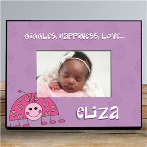 Personalized Baby Ladybug Printed Frame | Baby Frames