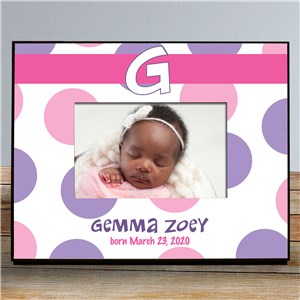 Personalized New Baby Polka Dot Printed Frame | Personalized Baby Frames