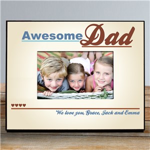 Personalized Awesome Dad Printed Picture Frame | Dad Picture Frames