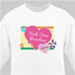 First Time Grandma New Baby Personalized Sweatshirt | Grandma Sweatshirts