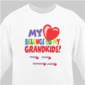 My Heart Belongs To Personalized Sweatshirt | Personalized Grandma Shirts