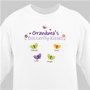 Butterfly Kisses Personalized Sweatshirt | Personalized Grandma Gifts