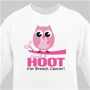 Give a Hoot Breast Cancer Awareness Sweatshirt | Breast Cancer Awareness Sweatshirt