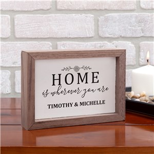 Personalized Home Is Wherever You Are Framed Table Top Sign | Personalized Home Decor For Couples