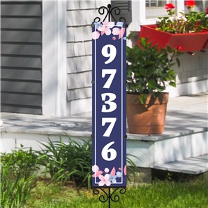 Personalized Floral Address Expression Yard Stake | Personalized Address Sign