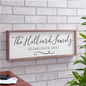 Personalized Family Established Framed Wall Sign | Personalized Family Name Wall Art