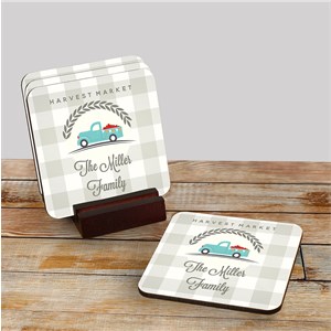 Personalized Coaster - Happy Harvest Truck | Personalized Coasters