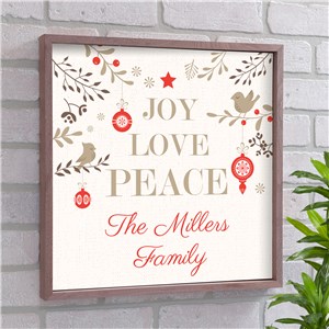 Joy Love Peace Personalized Wall Decor | Christmas Wall Decor