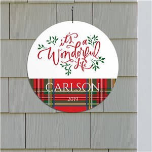 Its A Wonderful Life Round Personalized Wall Sign | Christmas Wall Decor