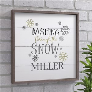 Dashing Through The Snow Personalized Wall Decor | Christmas Wall Decor