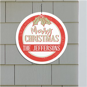 Round Christmas Sign With Name | Outdoor Christmas Decorations With Name