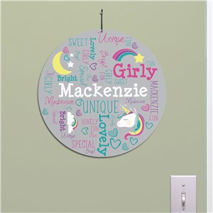 Unicorn Kids Room Art | Personalized Name Art